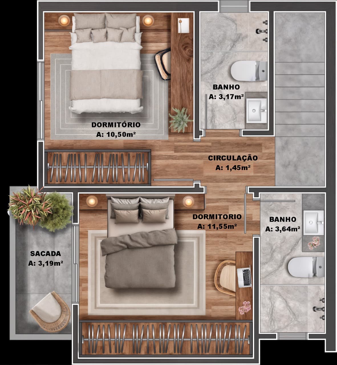 Venda de sobrados duplex em construção em Caxias do Sul, bairro Bela Vista